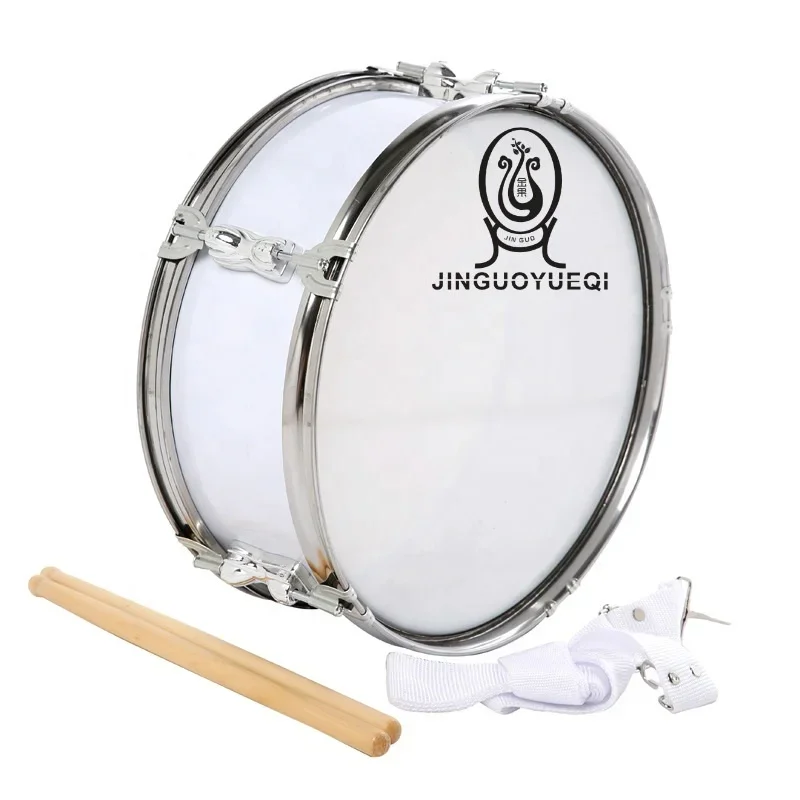 Factory direct sales musical instrument white/red 13 inch stainless steel pressure ring practical snare drum