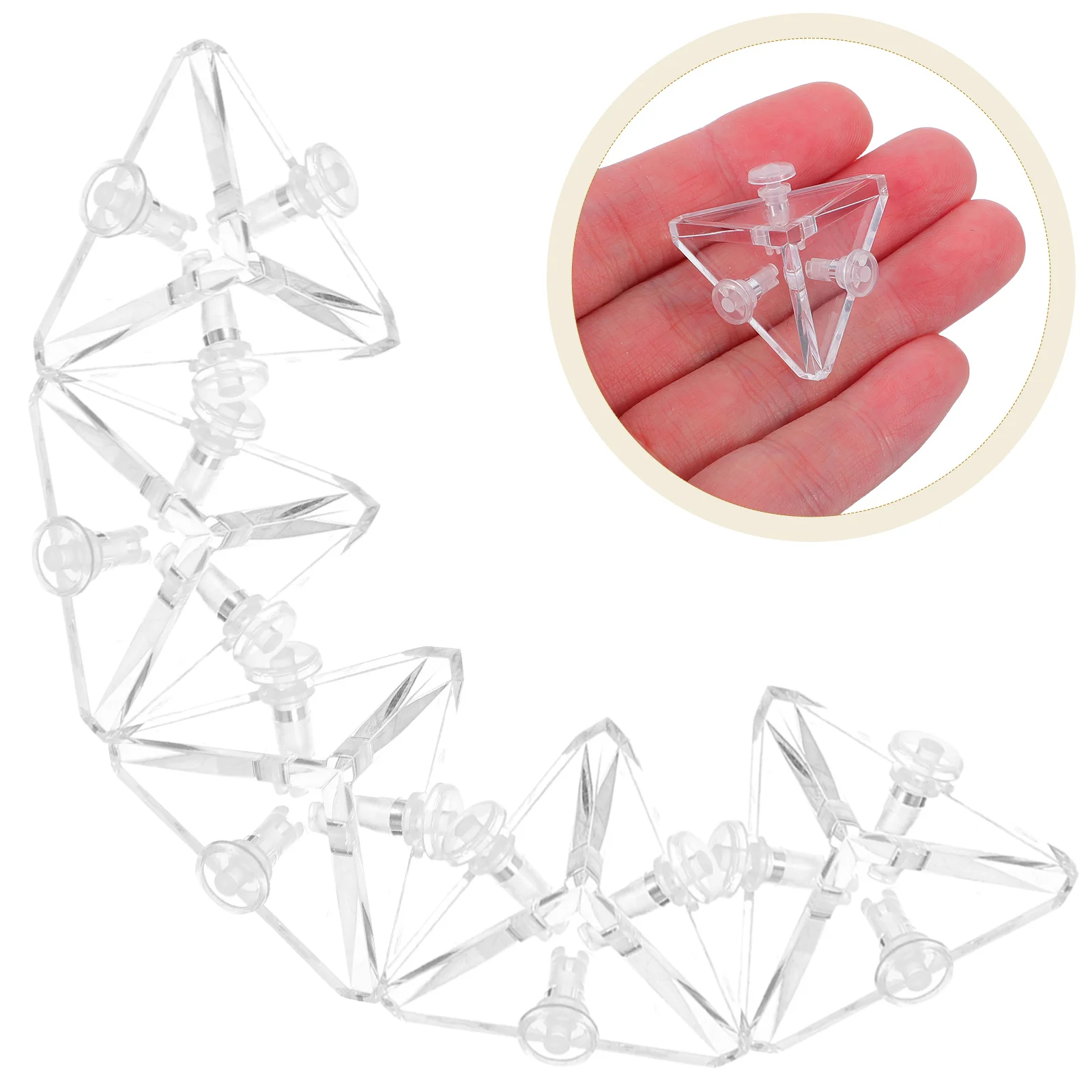 

12pcs Showcase Cabinet Corner Connector Bookcase Acrylic Fasteners Clamp Transparent Triangular Buckle Easy Install