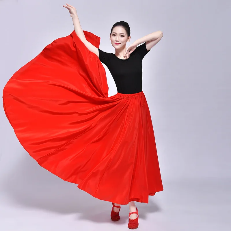 Saia Flamenca Espanhola Feminina, saia longa e grande, cor gradiente, saia de dança do ventre para senhora, prática de dança, 1 peça por lote