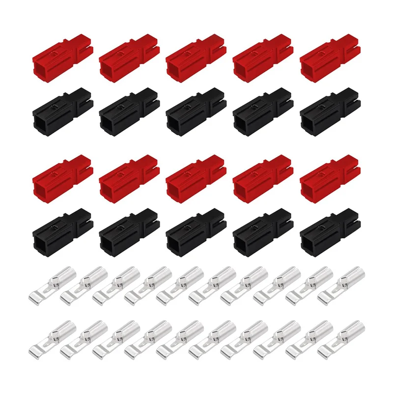 20 قطعة من موصلات، مجموعة متنوعة من قطع الاتصال السريع، غلاف أحمر وأسود وفضي، AWG 12-16، اتصال عالي التحمل 600 فولت 30 أمبير #1