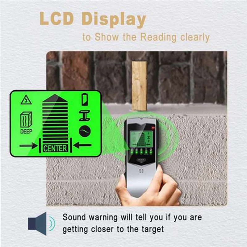 

TFORU-5 In 1 Wall Stud Finder Stud Finder Wall Scanner For Wall Wood AC Wire Metal Detector Joist Pipe SH401 Replacement Spare P
