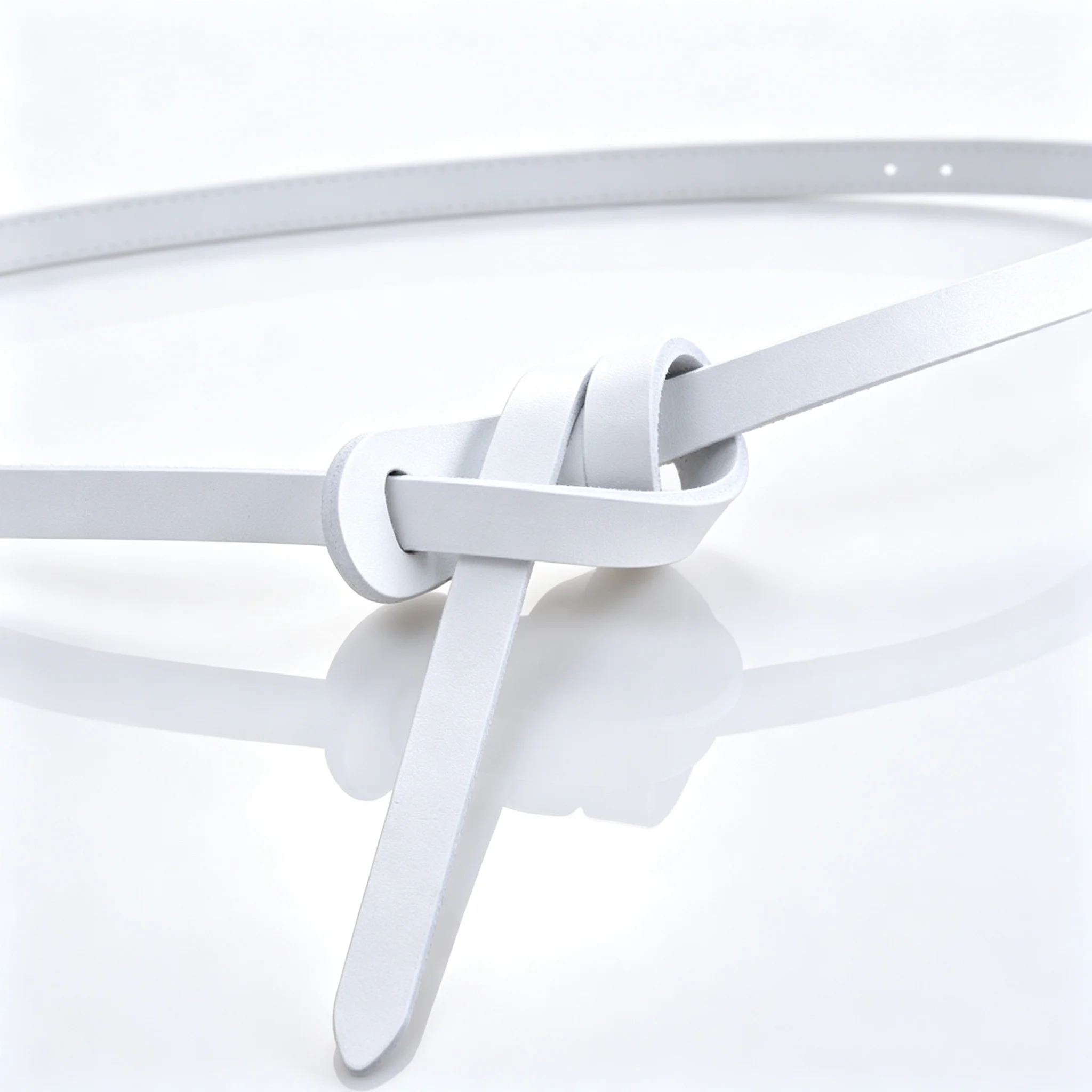 Korean Ins Minimalist Women Thin Leather Belt No Buckle Freely Knotted Self Tie Waist Strap Dress Decorative Waistband