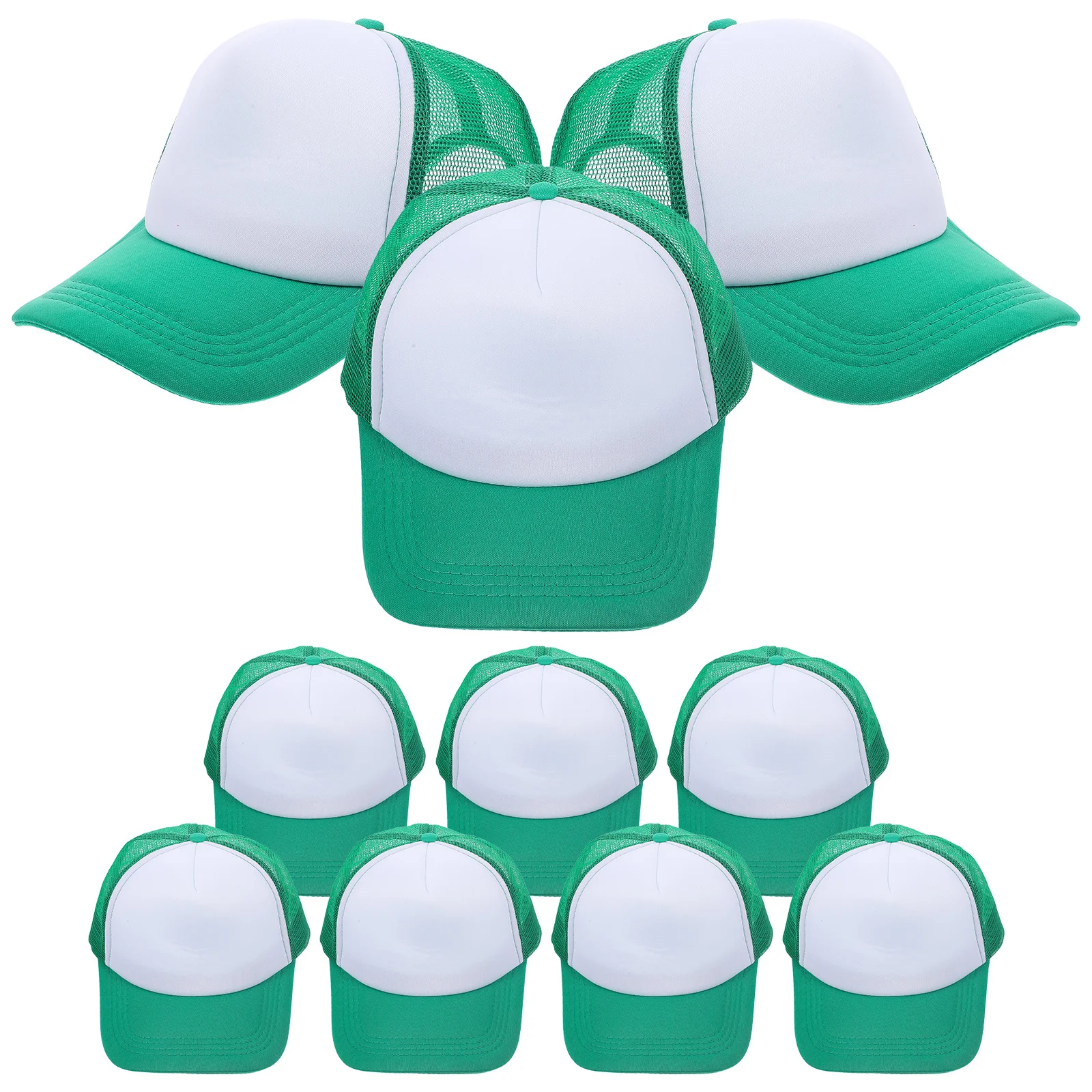 10 Stück DIY Sublimations-Baseballkappen, Blanko-Netzkappen zum Bedrucken, Leichte Unisex-Kappen für Outdoor, Angeln, Camping, Wandern, Partys