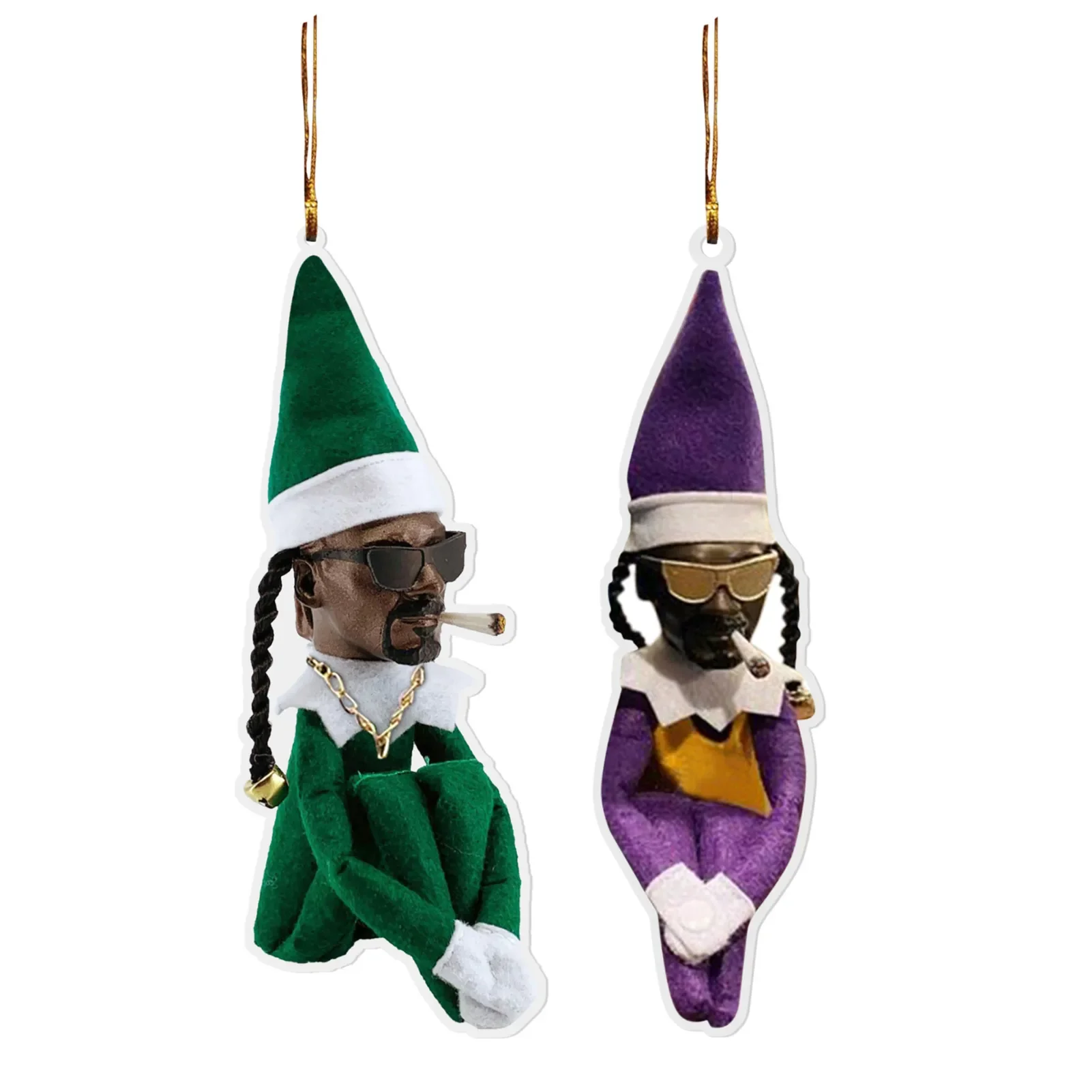 Christmas Elf Baby Doll Snoop On A Stoop Spy & Decor Hanging Ornaments