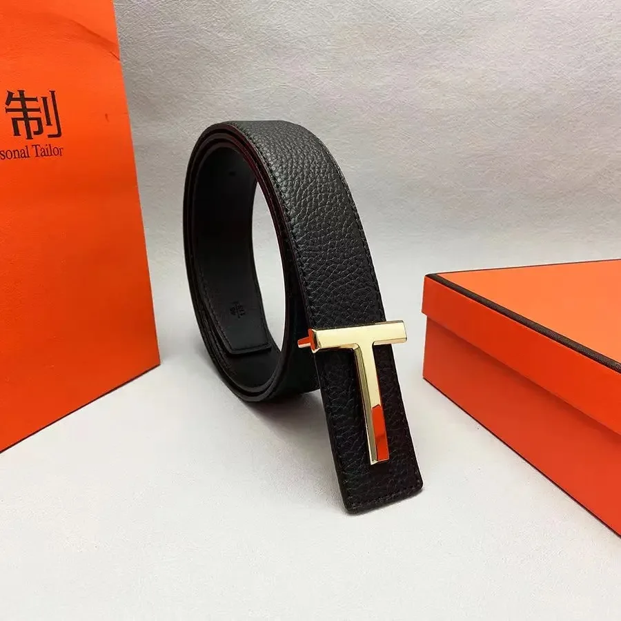 High Quality 3.8cm Leather Business Men Belt Luxury Brand Designer famous Belts for men Jeans Strap Male Metal Buckle belt