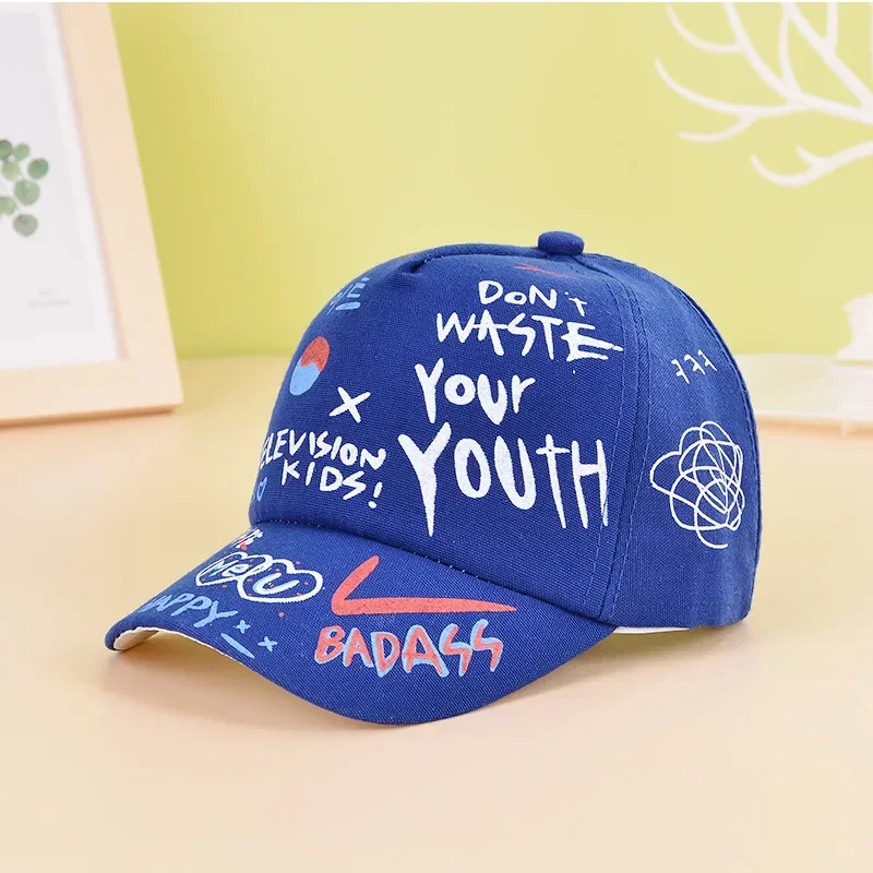 Gorra de béisbol con Graffiti para niños y niñas, sombrero de sol sólido, gorras Snapback de algodón para niños, sombrero de pesca de Hip Hop para niños de 3 a 6 años, primavera y verano, nuevo