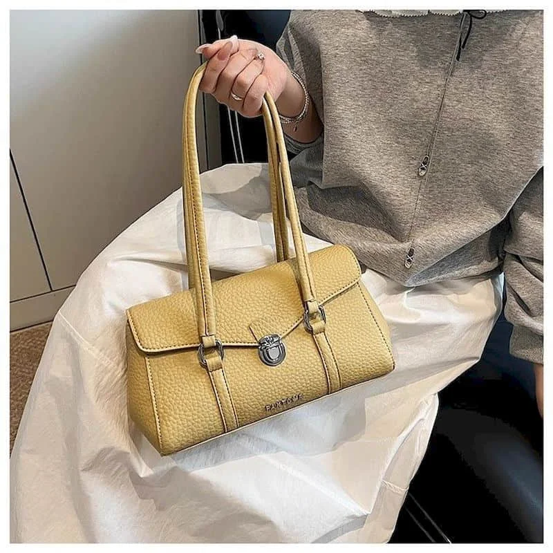 

Shoulder Bags Solid American Style Versatile Handbags Elegant Lady High-capacity Luxury Leather Underarm Bags Hot Selling Item