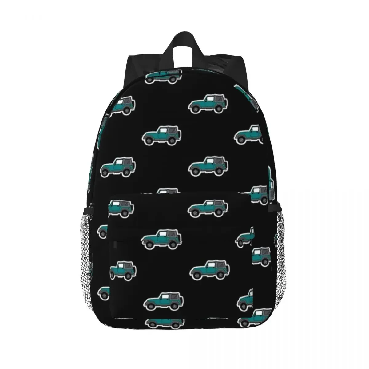 Teal Jeep Backpacks Boys Girls Bookbag Casual Children School Bags Travel Rucksack Shoulder Bag Large Capacity