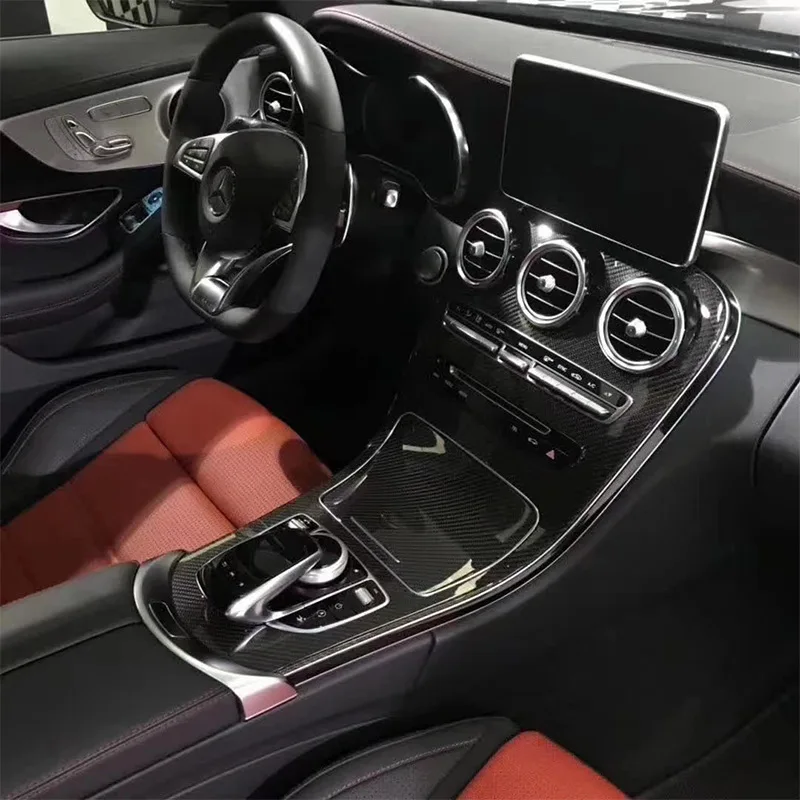 Mercedes Benz Carbon Fiber Interior Kits Cover For C63 C180 C200 C300 Models Automotive Dash Trim Dashboard Instrument Panel