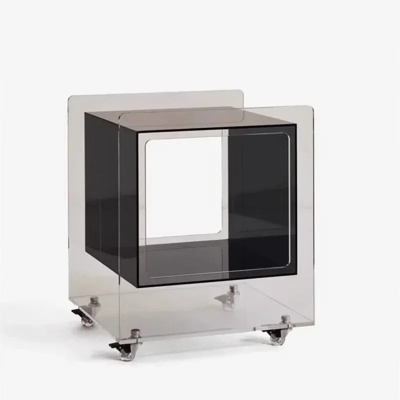 Minimalist Creative Acrylic Removable Side Table for Sofa Bedroom Bedside Clear Modern Home Decor Furniture