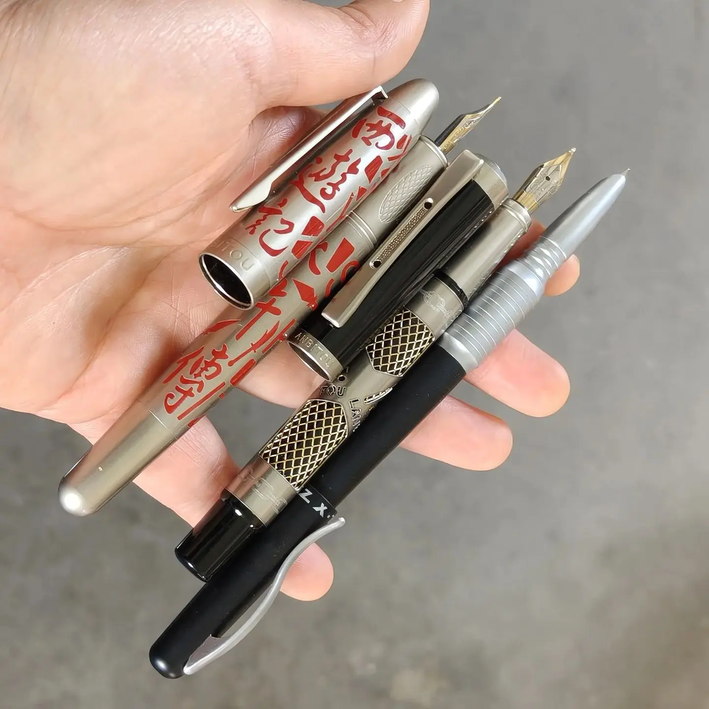 

3pens Old Vintage Rare Fountain Pens, FINE NIB Wth Metal Rods, Office, Daily Stationery Collection, New