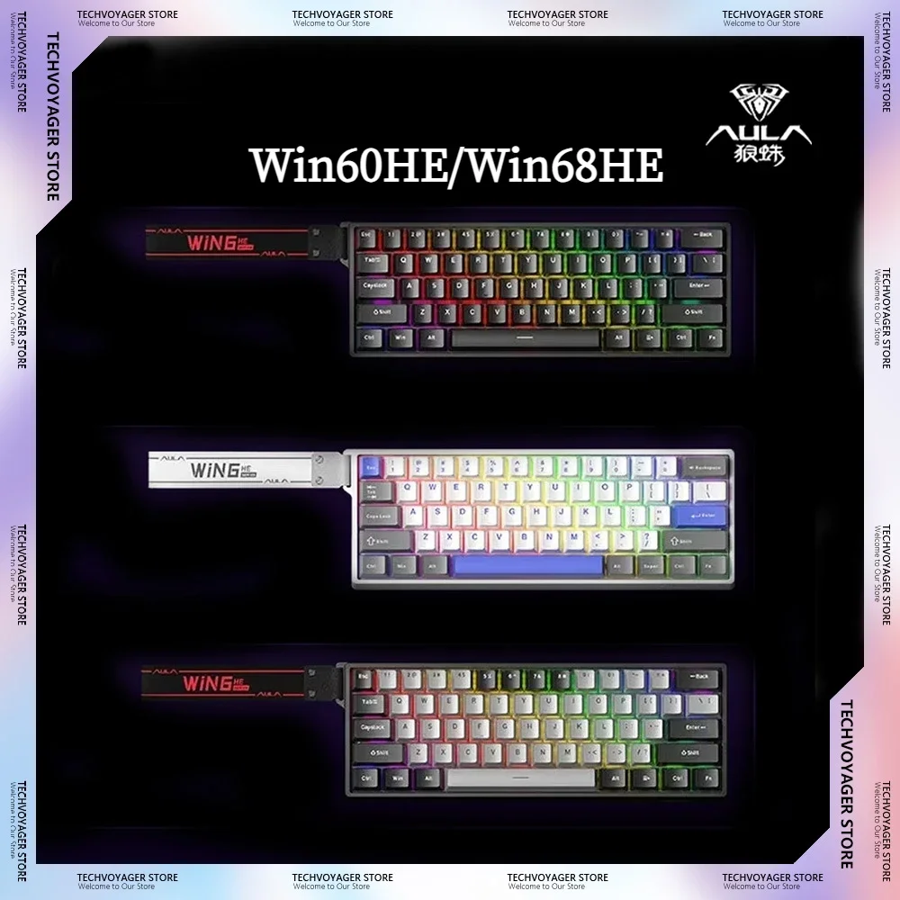 AULA Win60He/Win68He Magnetic Switch Mechanical Keyboard Hot-Swap Rgb 8k Wired Customize Gaming Keyboard PC Office E-sports Gift