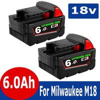 New 18V 6Ah Replacement for Milwaukee M18 XC Lithium Battery 48-11-1860 48-11-1850 48-11-1840 48-11-1820 Rechargeable Battery