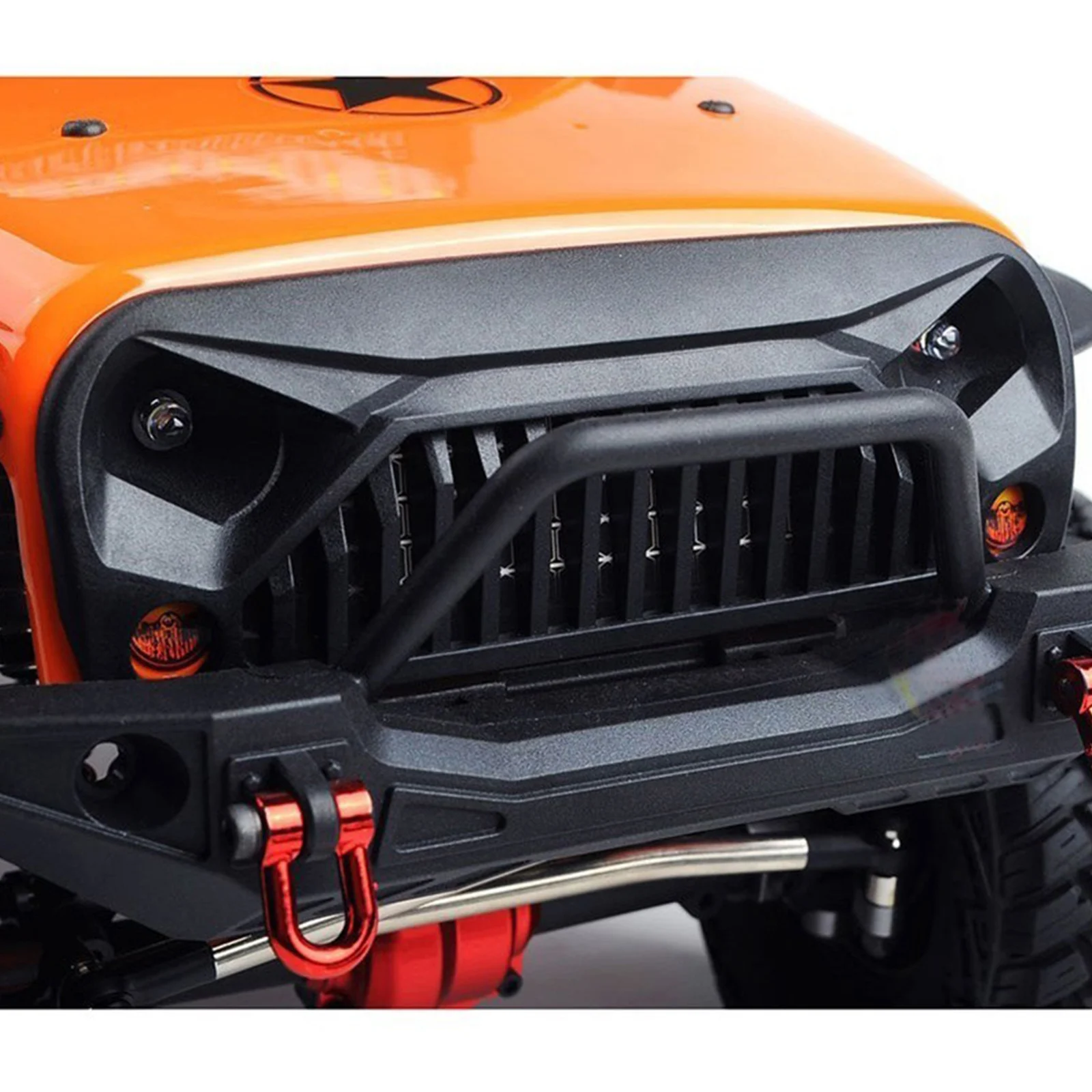 1:10 Jeep Wrangler Rubicon RC Body Shell for Axial SCX10/D90/90046/90047 - Angry Face Style, MS Hood Grille, 313mm Wheelbase