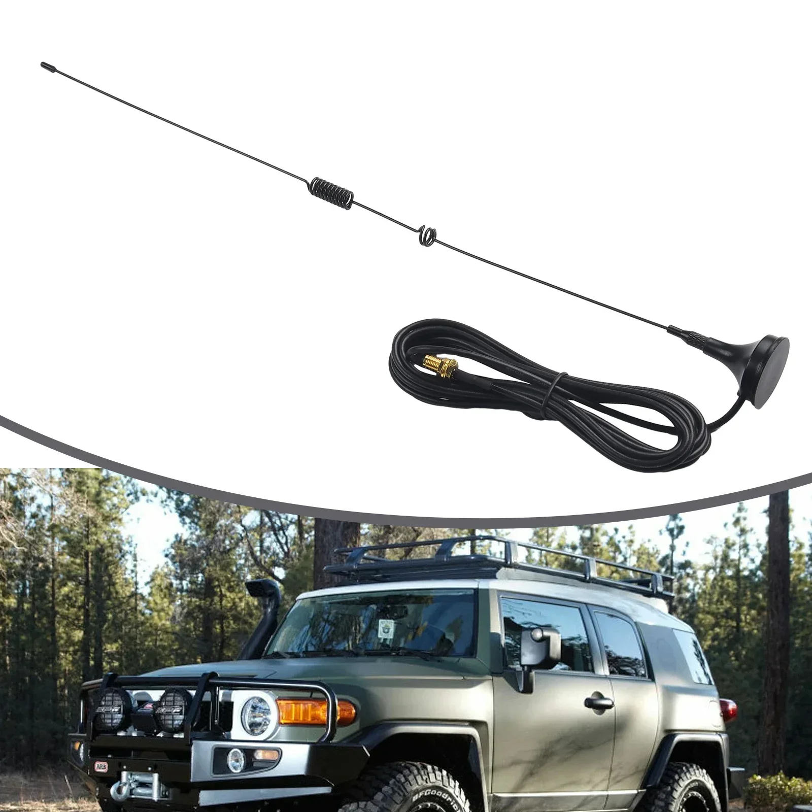 1pc RG-174 Line 300cm Car Roof Magnetic Antenna 144/433MHZ 9Dbi  SMA-Female Antenna Dual Band VHF/UHF Car Magnetic Antenna