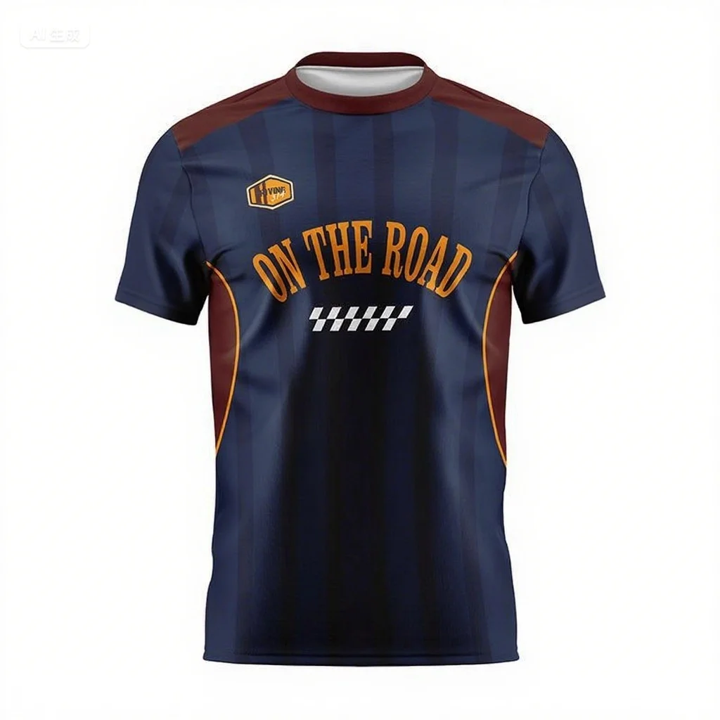 

New Hot Selling Men's Short Sleeved T-shirt Outdoor Training Sportswear Breathable Cool Round Neck Top Motorcycle T-shirt