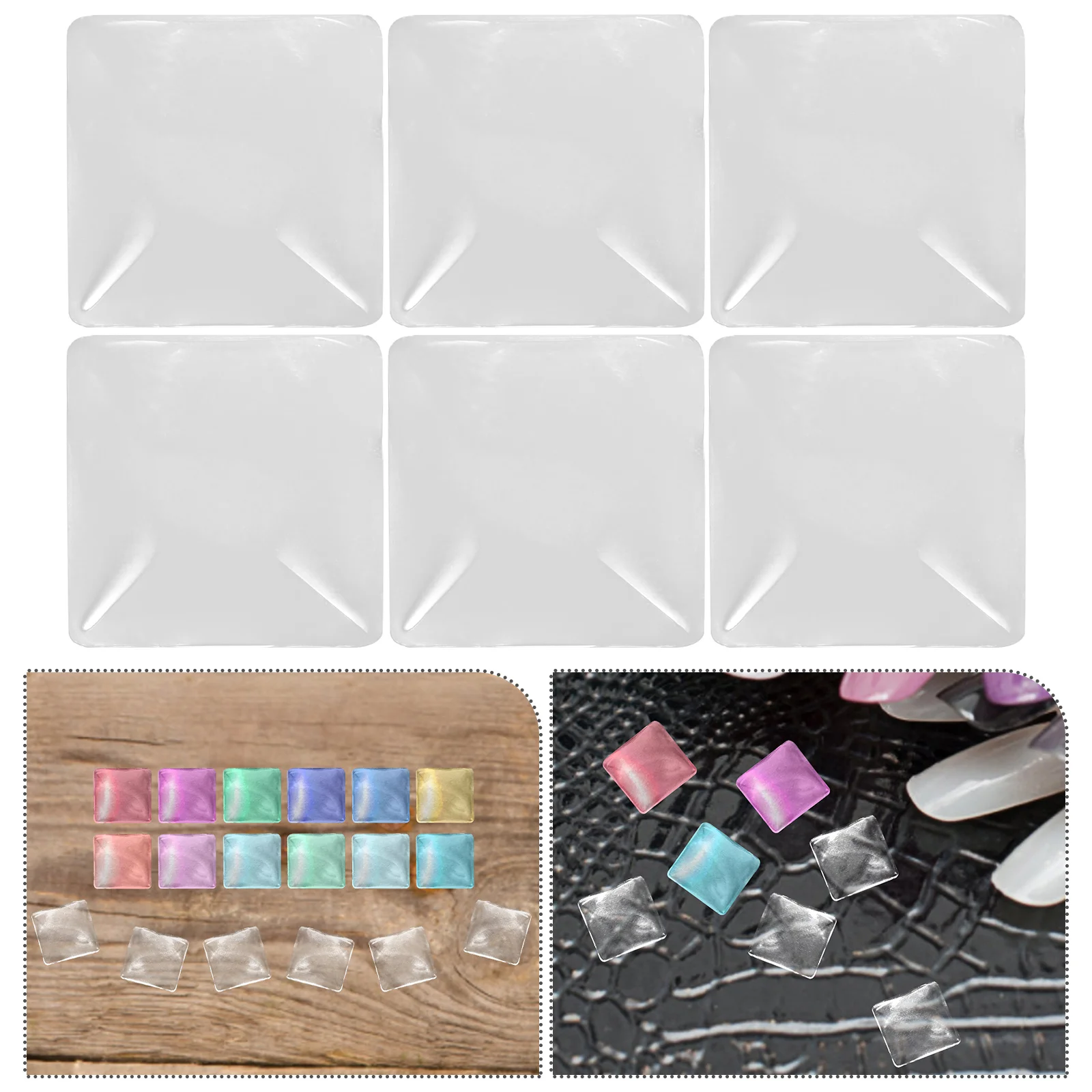 

100 Pcs Color Card Display Stand Nail Tips Heart Chart Polish Tester Clear Gems Glass Sticks Women's Sample