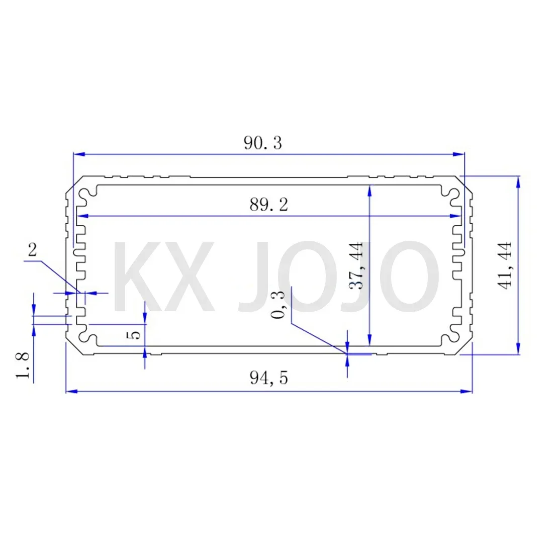 Aluminum Enclosure 95*41*100/110mm Integrated Electrical Box Type Circuit Board DIY Black