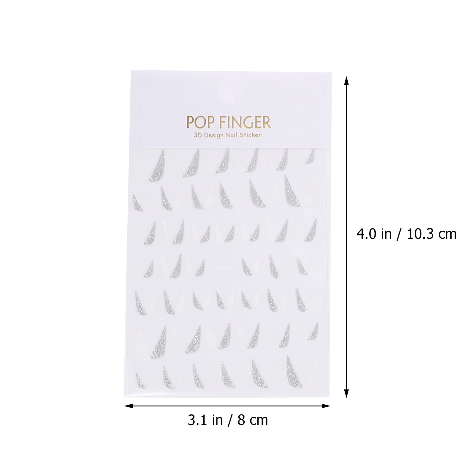 8 Blatt glitzernde französische Maniküre-Streifen, Nagelkunst-Aufkleber, U-förmige Abziehbilder, selbstklebende Nagelaufkleber für Gel-Acrylnägel, Tipps