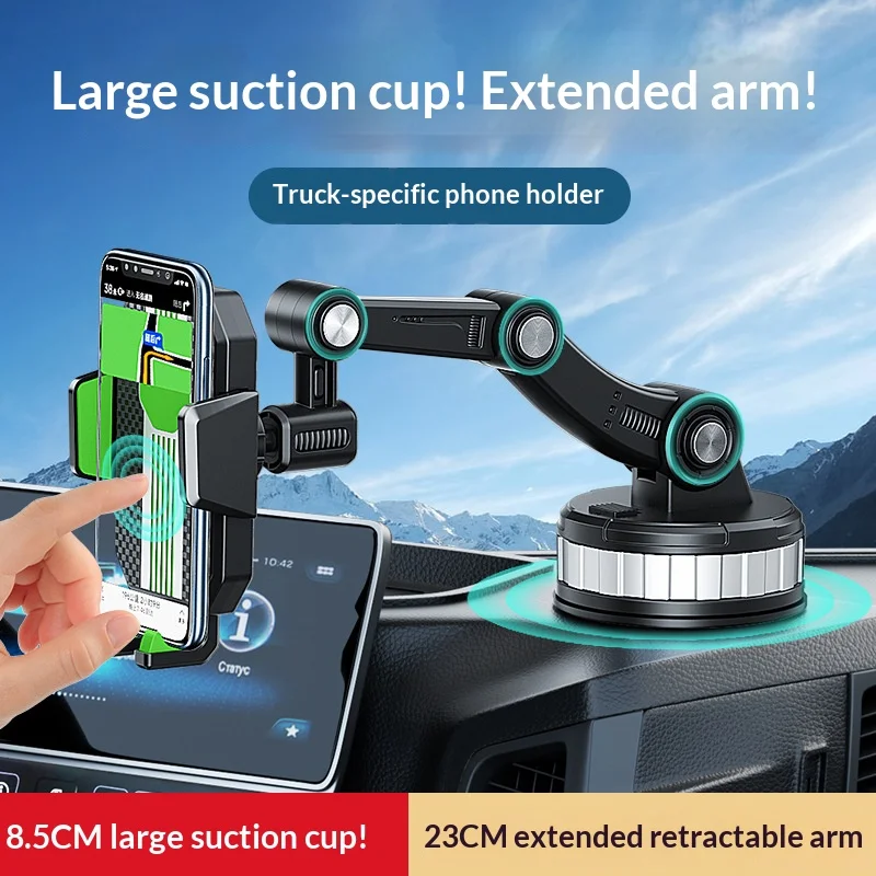 New Large Truck Mobile Phone Stand Car Navigation Stand, Suction Cup Type Stand, Creative Dashboard Mobile Phone Stand