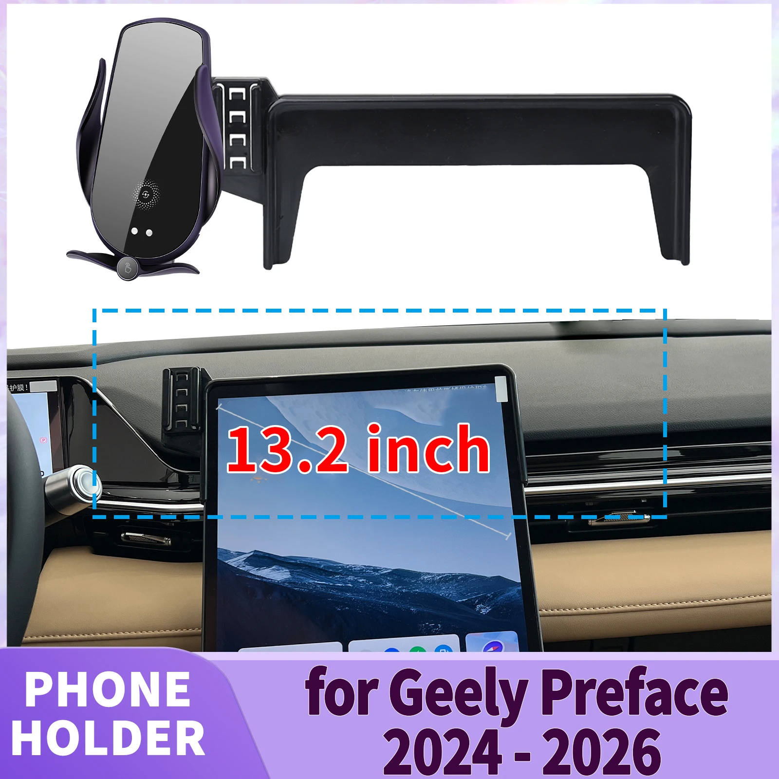 

fit for Geely Preface 2024 2025 2026 Xingrui L Screen Base Phone Holder Mount ​​ Secure Clip Car​​ accessoires