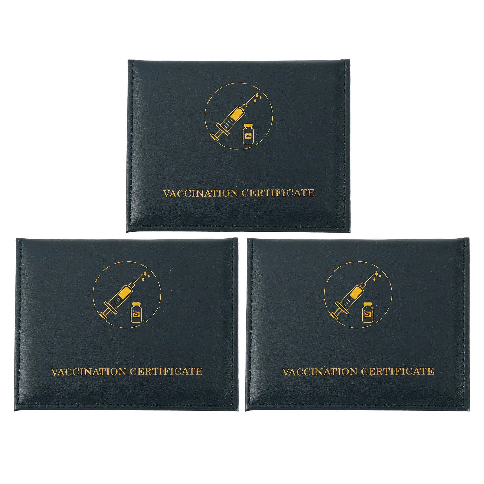 

3 Pcs Card Set Clear PU Protector Case Small Cover Holder Dual Slots Immunization Cards Nameplate Print Products