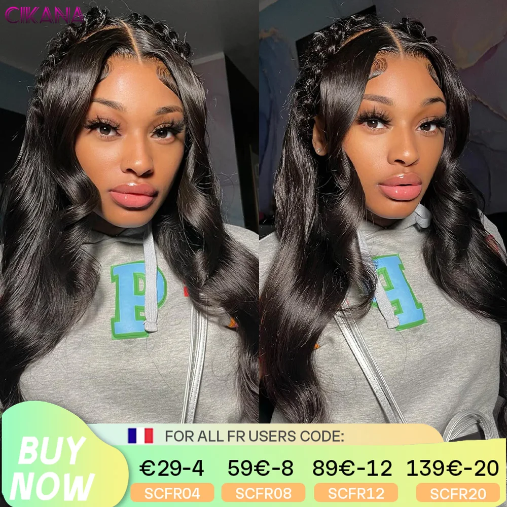 Body Wave 13x6 Lace Frontal Human Hair Wigs Pre Plucked Brazilian Remy Hair 13x4 HD Transparent Lace Front Wigs For Black Women