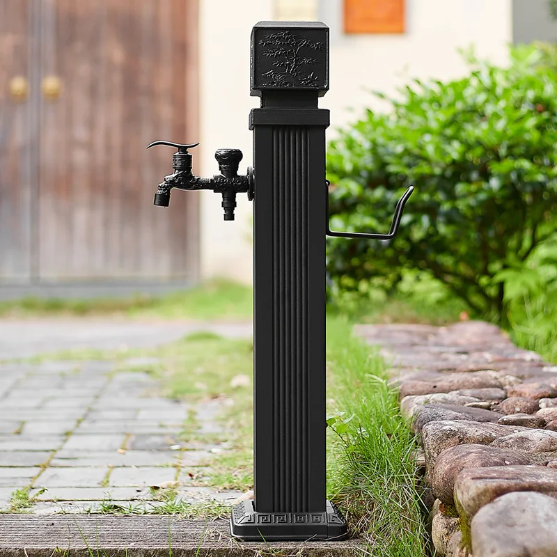 Imagem -05 - Anticongelante Jardim Pátio Torneira Multifunções Floor Standing Tap Hidrante de Água Vertical Villa ao ar Livre Preto