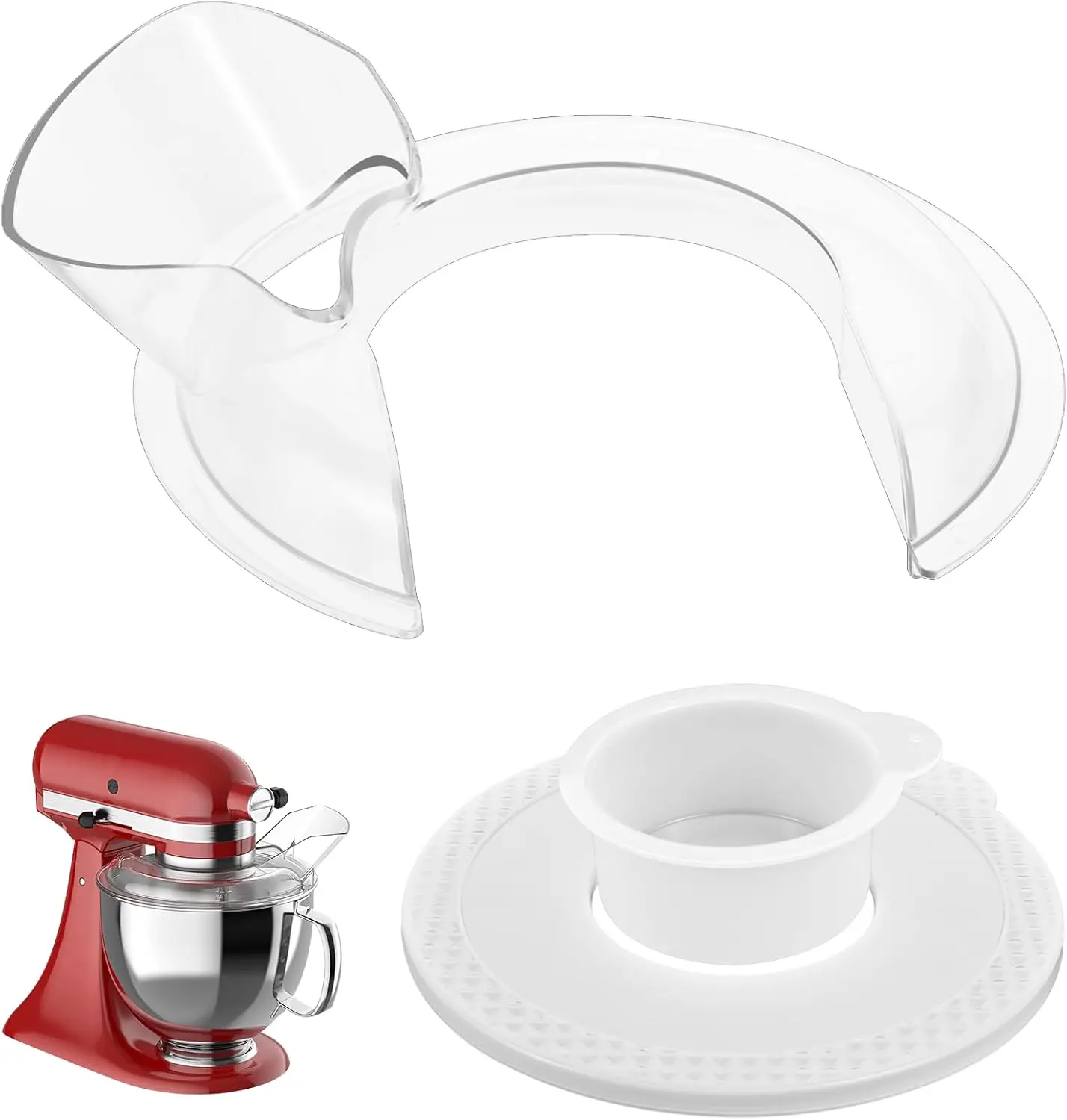 4.5-5QT Tilt-Head Mixer Pouring Shield & Bowl Cover, For KitchenAid Stainless Steel Bowls Only
