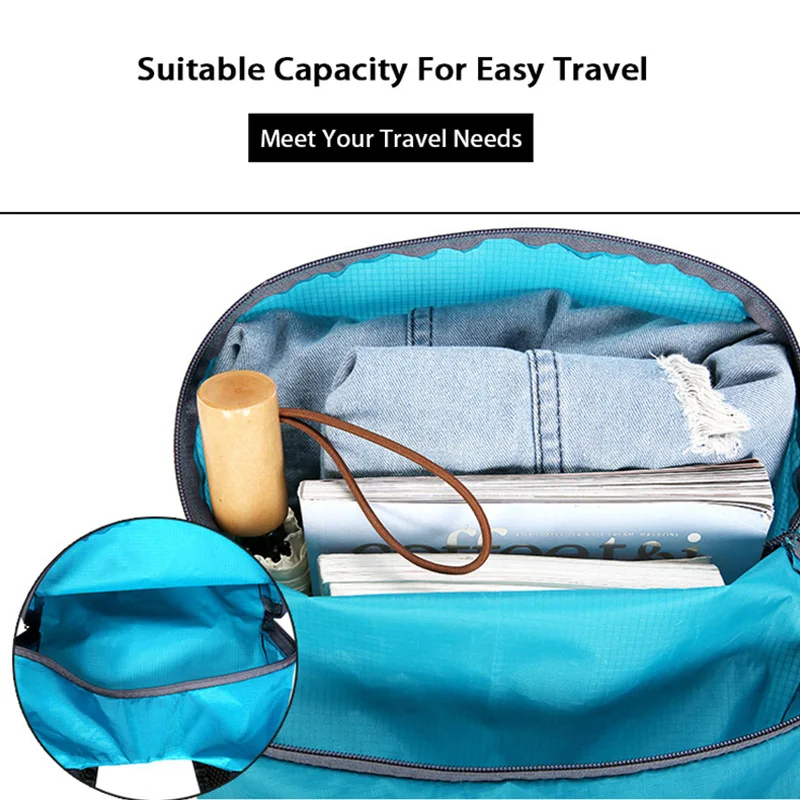 Zaino pieghevole leggero da esterno Zaino portatile casual di grande capacità resistente ai graffi e all'usura