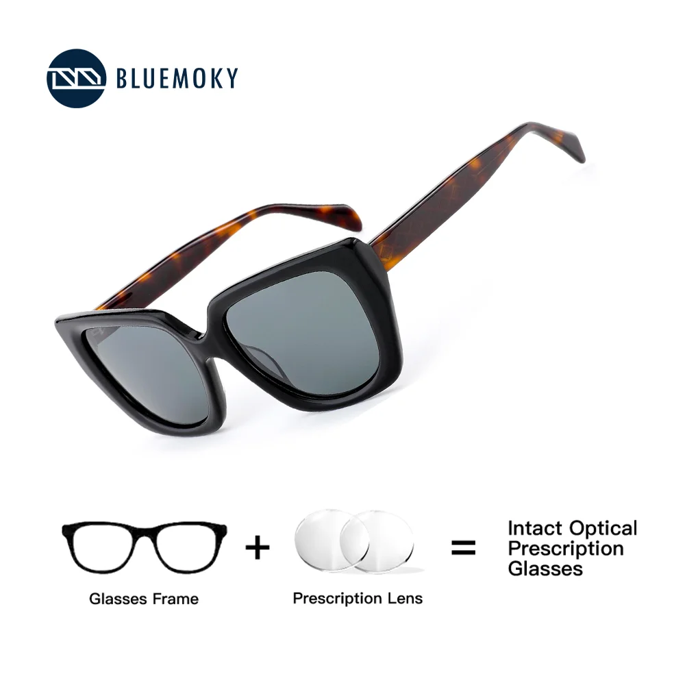 

BLUEMOKY Vintage Butterfly Myopia Prescription Sunglasses Women Handmade Acetate Uv400 Polarized Corrective Sun Glasses