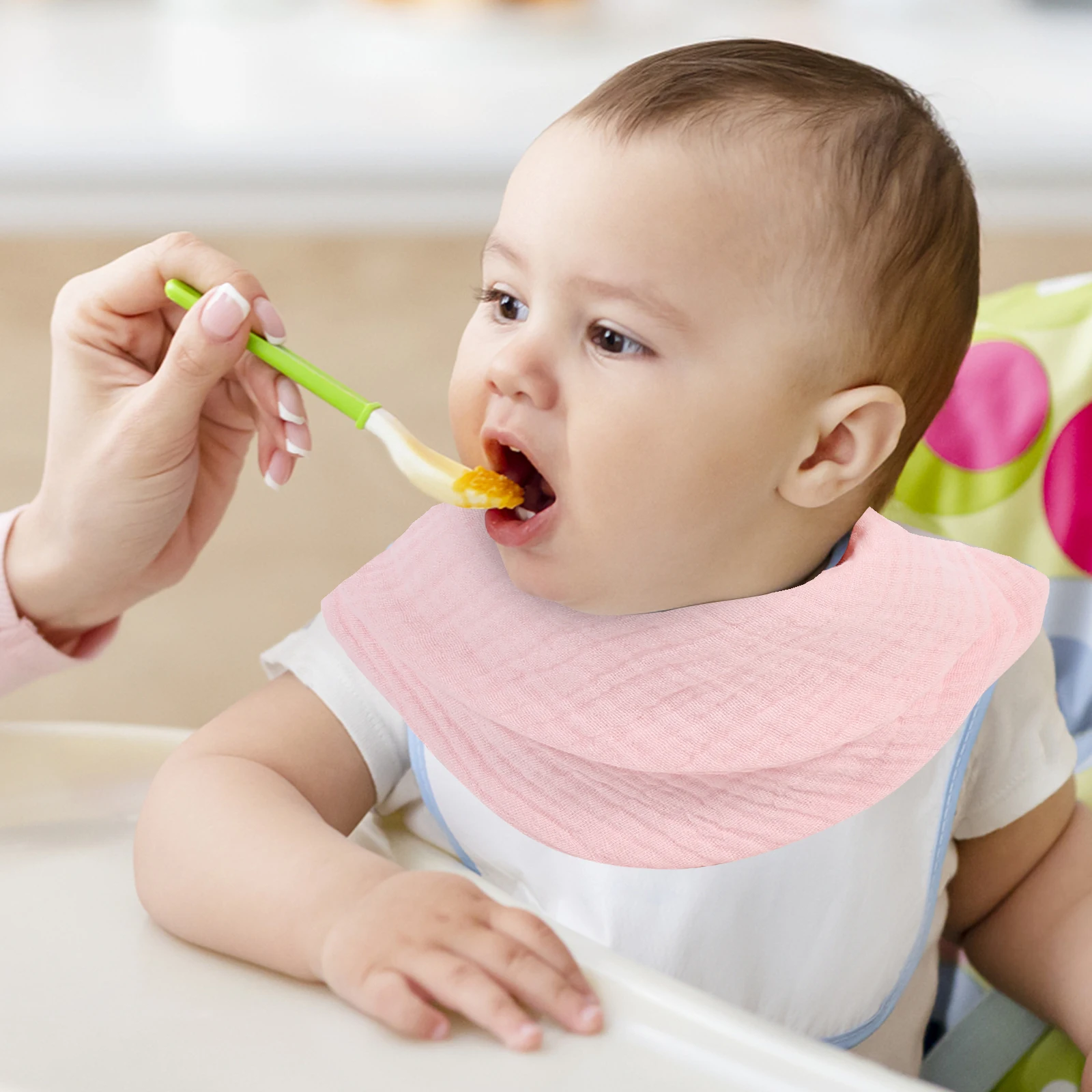 

3 Pcs Cotton Bibs Newborn Saliva Wipes Teething Drooling Eating Comfortable Dry Clean Clothing Protector Mealtime