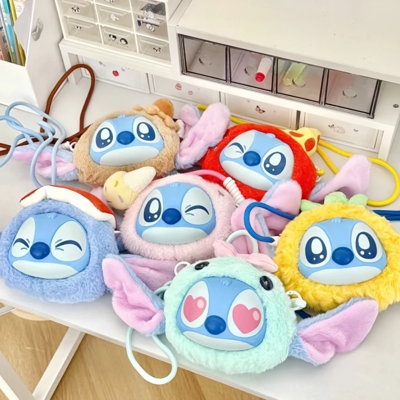 

Горячая забавная дорожная сумка Disney Genuine Blind Box Stitch - виниловая плюшевая сумка-органайзер через плечо, модный коллекционный милый подарок на день рождения