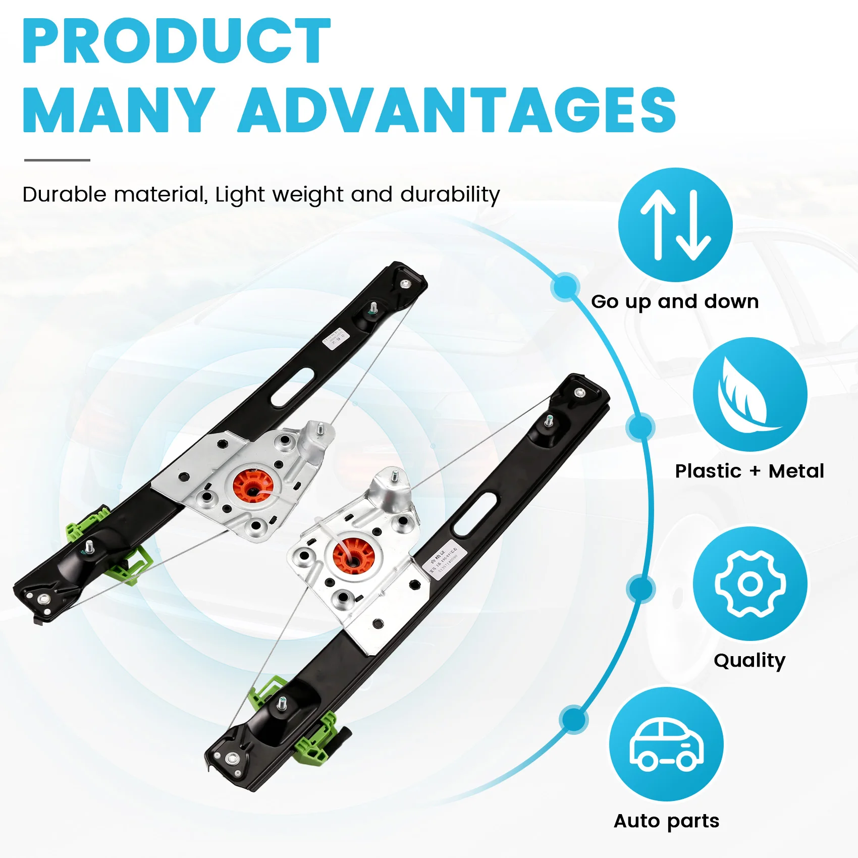

Sp-1Pair Rear Power Window Regulator Without Motor Replacement For BMW E90 E91 323I 325I 328I 330I 335I M3 51357140590