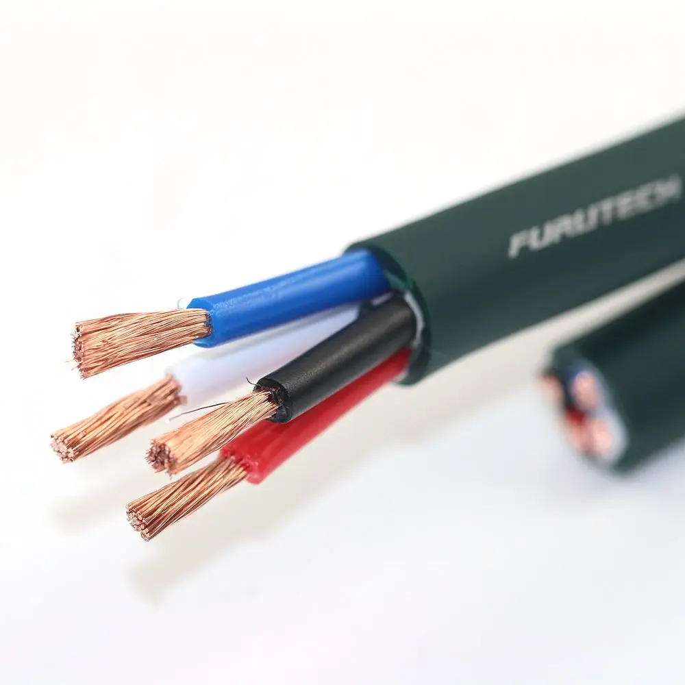 Furutech-كابل مكبر صوت أوديوفيلي أصلي ، كابل مكبر صوت محيطي رئيسي ، مكبر صوت مزدوج الانقسام ، كابل كبير ، 4 نواة
