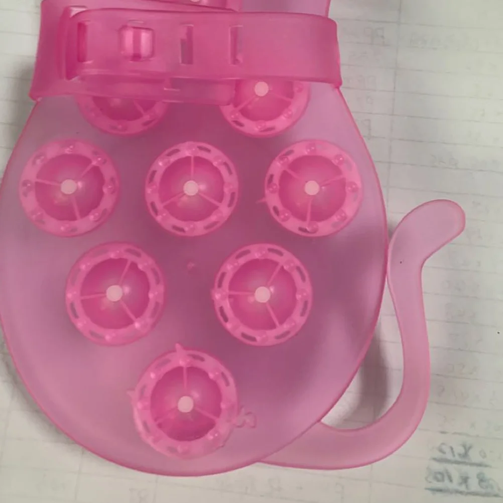 

Nine-Beads Cat Shape Steel Ball Massager Pink Plastic Base Rolling Pain Relief Roller for Neck Back Body Leg Muscle Fatigue