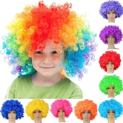 Colorful Clown Costume Wig - Multicolored Afro Clown Wig Costume Accessories for Kids and Adults