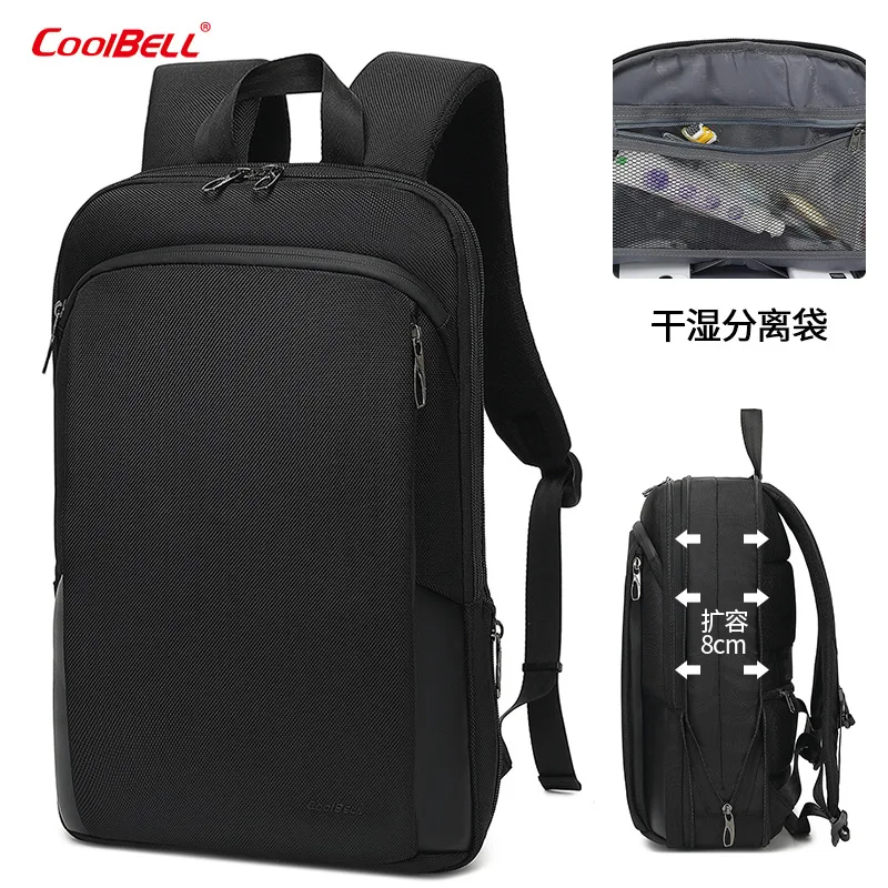 

Polyester multi-functional large-capacity lightweight student backpack, expandable travel dry wet separation computer backpack