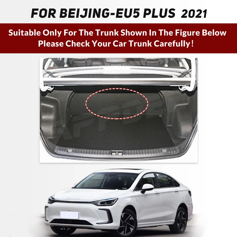 Auto Full Coverage Trunk Mat For BEIJING-EU5 PLUS 2021 Leather Car Boot Cover Pad Cargo Liner Interior Protector Accessories