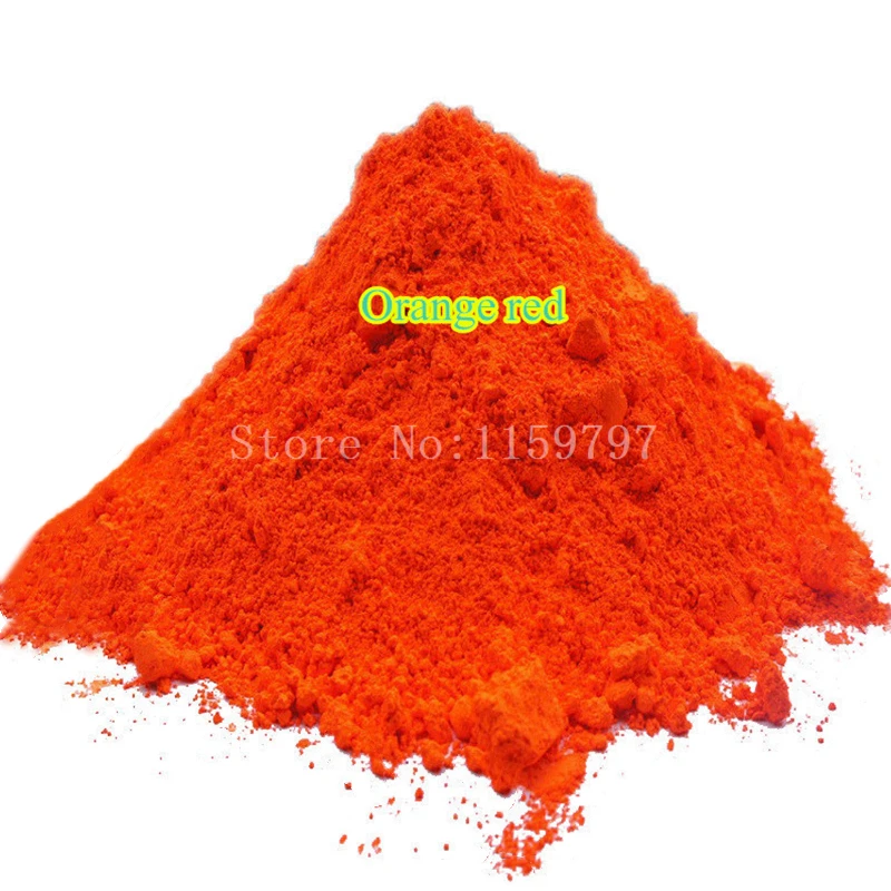 Néon laranja-vermelho brilhante fluorescência pigmento fósforo em pó diy unha glitter ombre cromo fluorescente pigmento