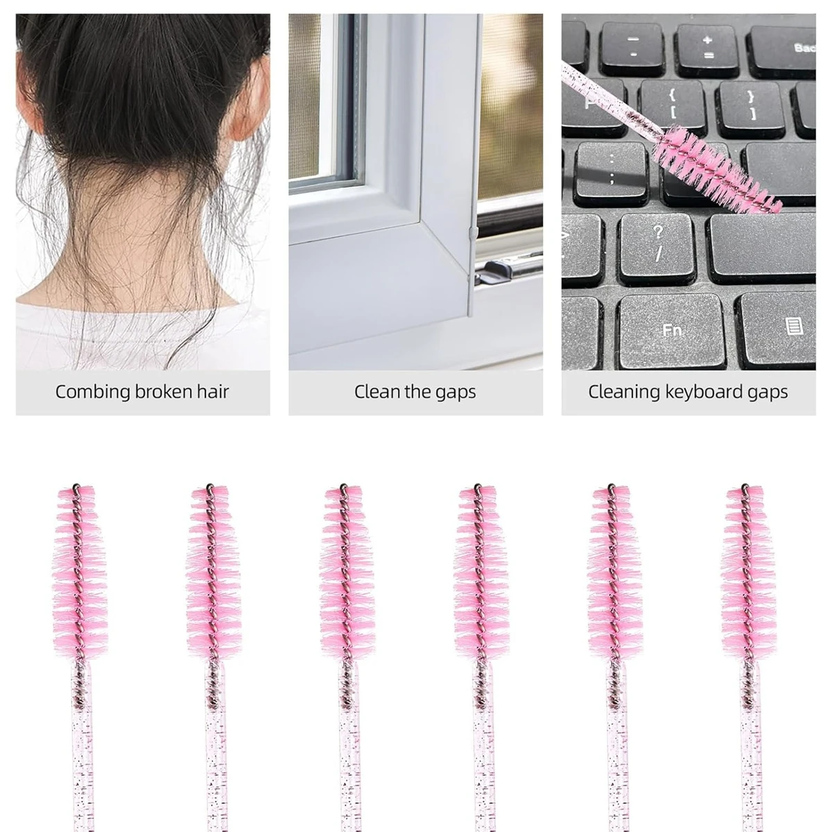 100個使い捨てまつげマスカラブラシ、ワンドアプリケーター眉毛ブラシメイクアップキット、眉毛キャスターオイルブラシメイクアップツール