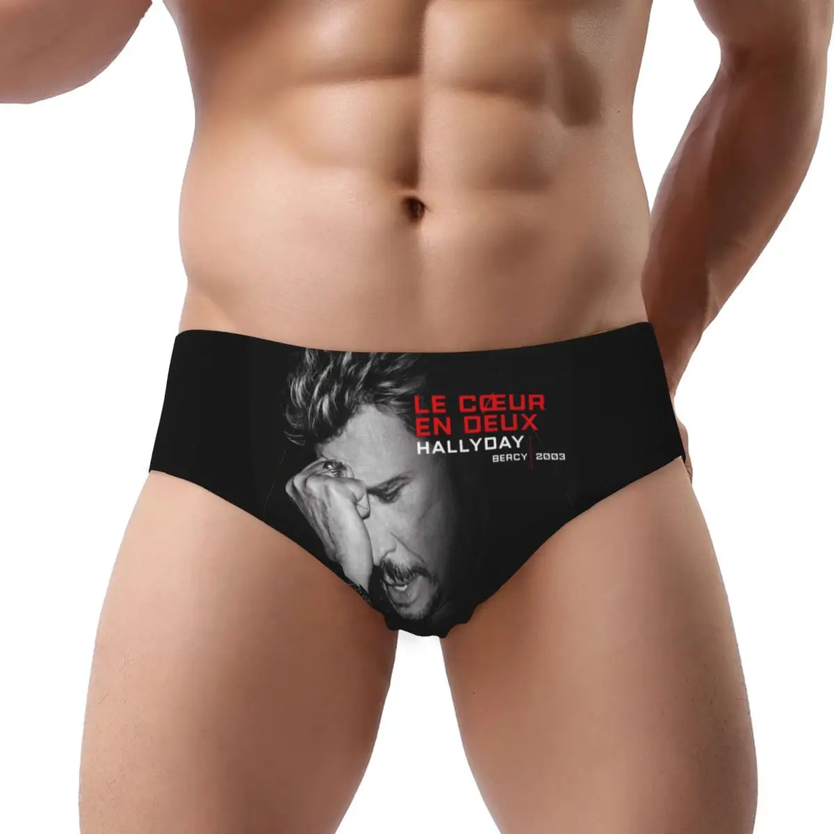 

Custom Mens Johnny Hallyday Men Brief Panties Male Soft France Rock Singer Underwear Underpants