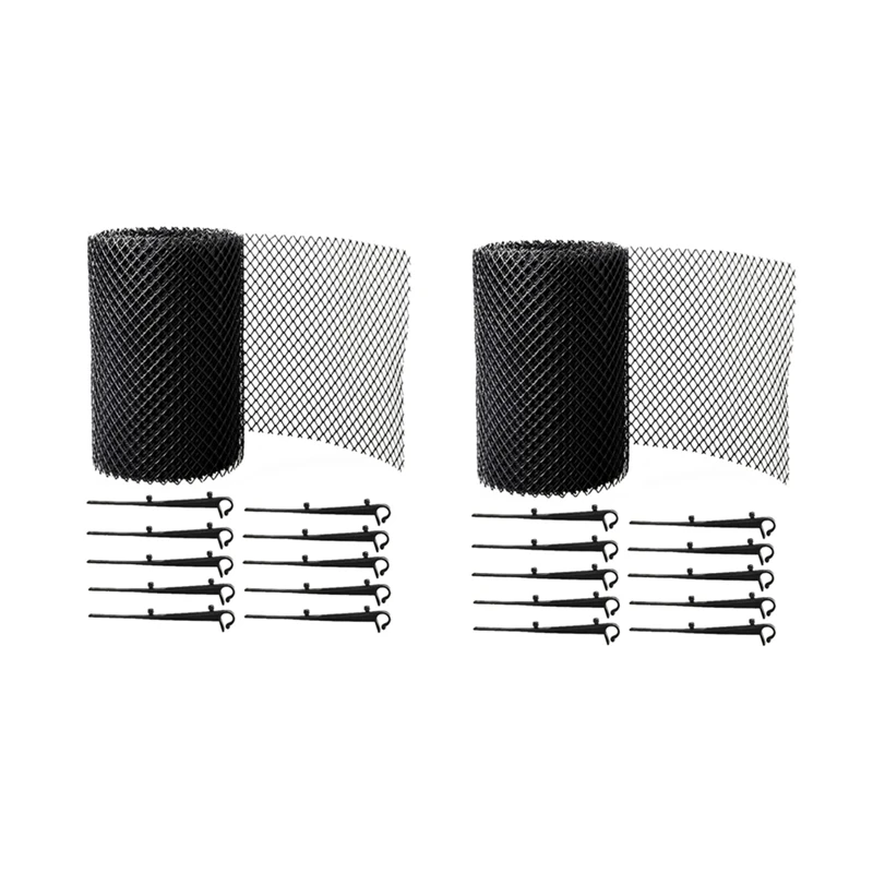 Strainer 2 Set Gutter Guard Mesh Protector Screen Roll Anti- Falling Leaf Guard Leaf Protection Cover To Gutter Drain Durable