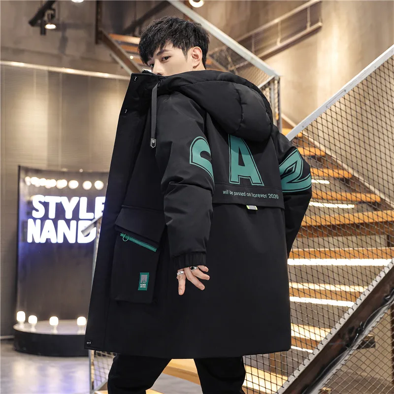 

Новая мужская утепленная куртка-пуховик 2025 года: модное рабочее пальто из хлопка для молодежи, теплая верхняя одежда из полиэфирного волокна с покрытием