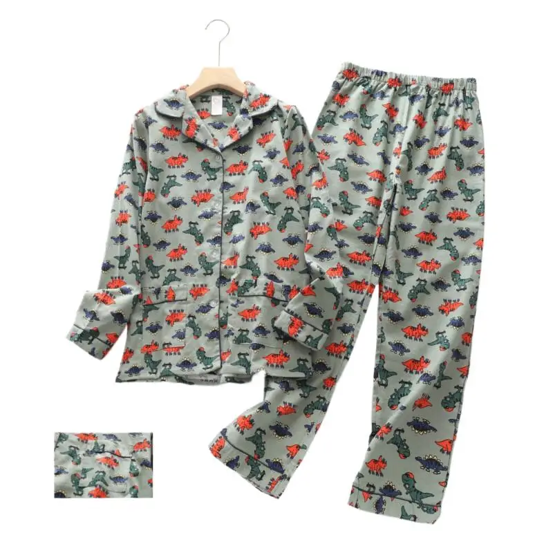 Winer 100% brushed cotton women pajama sets Autumn Casual fashion sleepwear night wears for women pijamas mujer