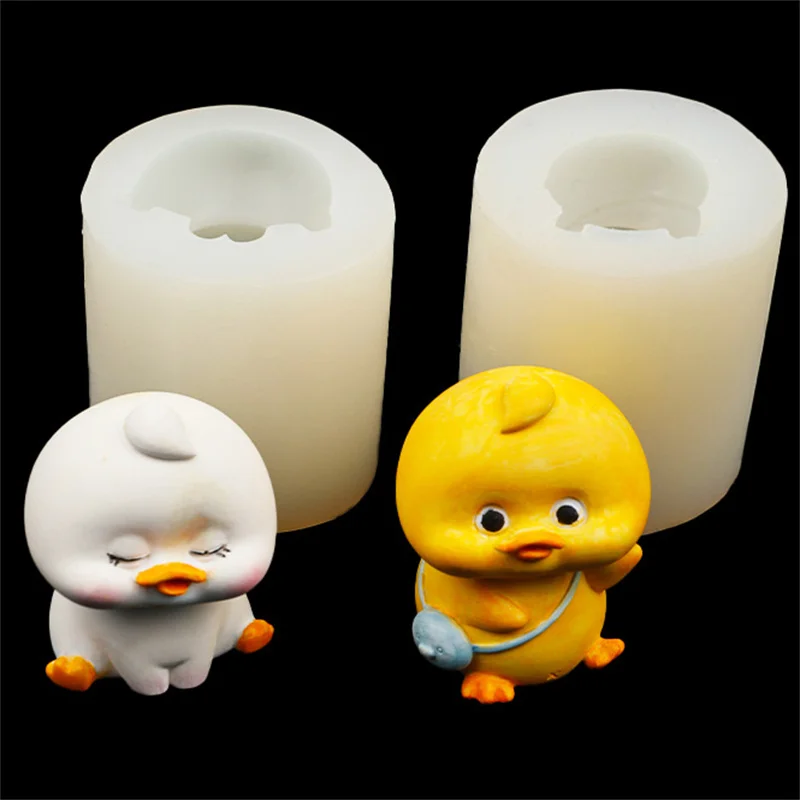 Multipurpose Cartoon Three-dimensional Duckling Scented Candle Plaster Silicone Mold Decoration Ice Cake Decoration Silicone