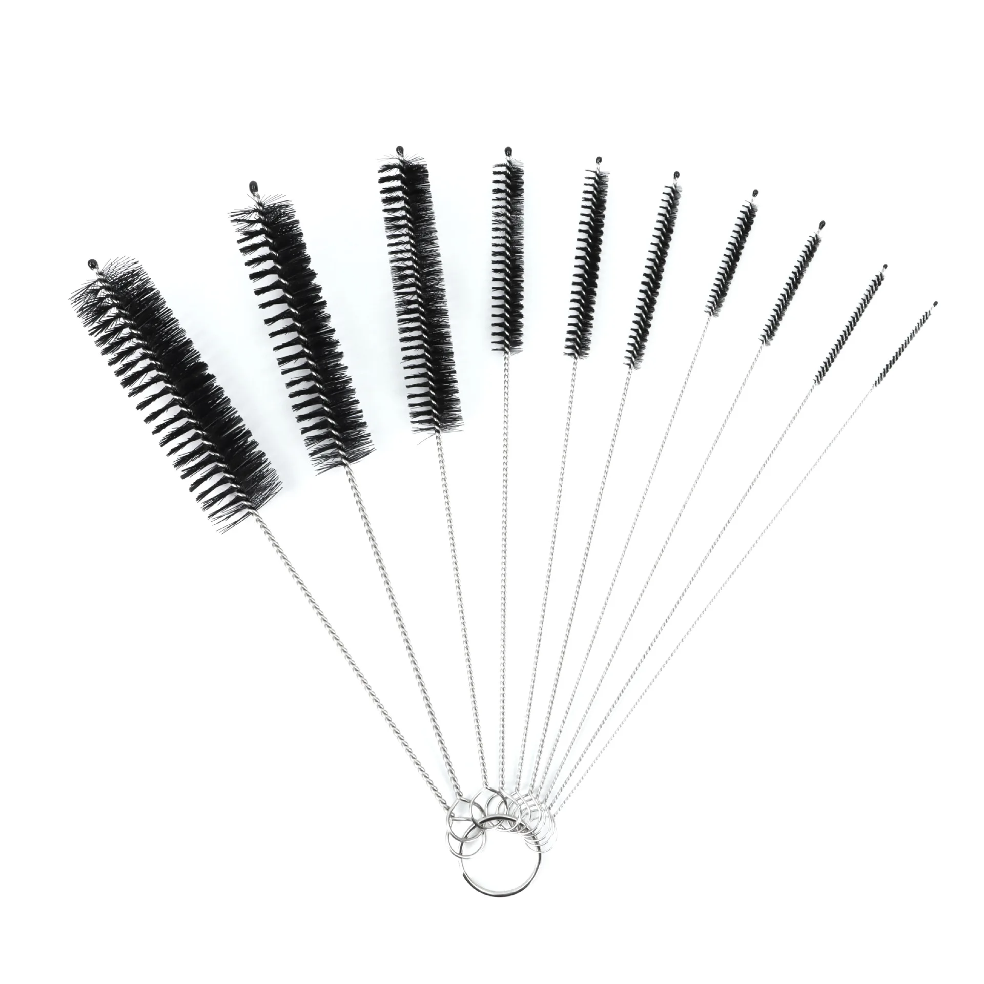 

10Pcs Set Stainless Soft Hair Suction Glass Tube Cleaner Brushes Nylon Bottle Fish Tank Pipe Brush Household cleaning tools