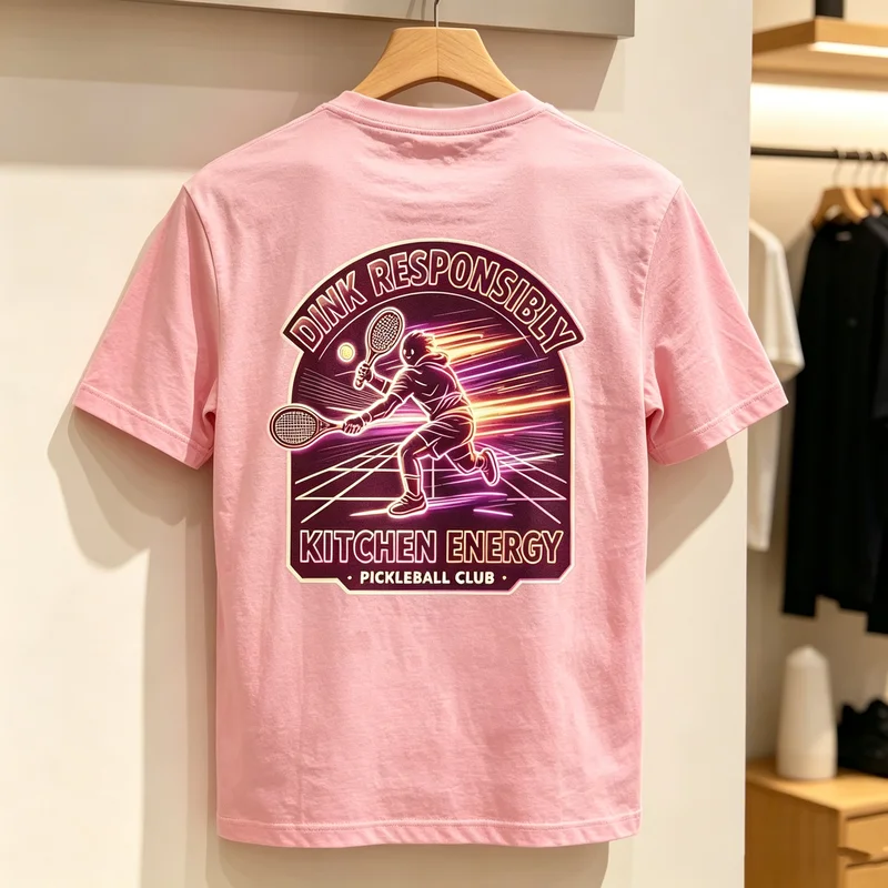 Big Dink Energy Pickleball Club Neon Player Print Tshirt Unisex Teen Cotton Loose O Neck Top Streetwear Present  Oversized