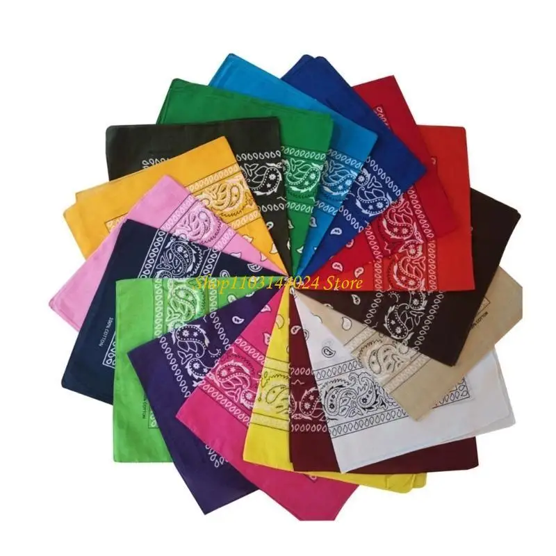 

N5KE Hip Hop Scarves Cotton Bandanas Practical Scarf Handkerchiefs Wrap Scarf Multi-Purpose Outdoor Scarf Party Supply