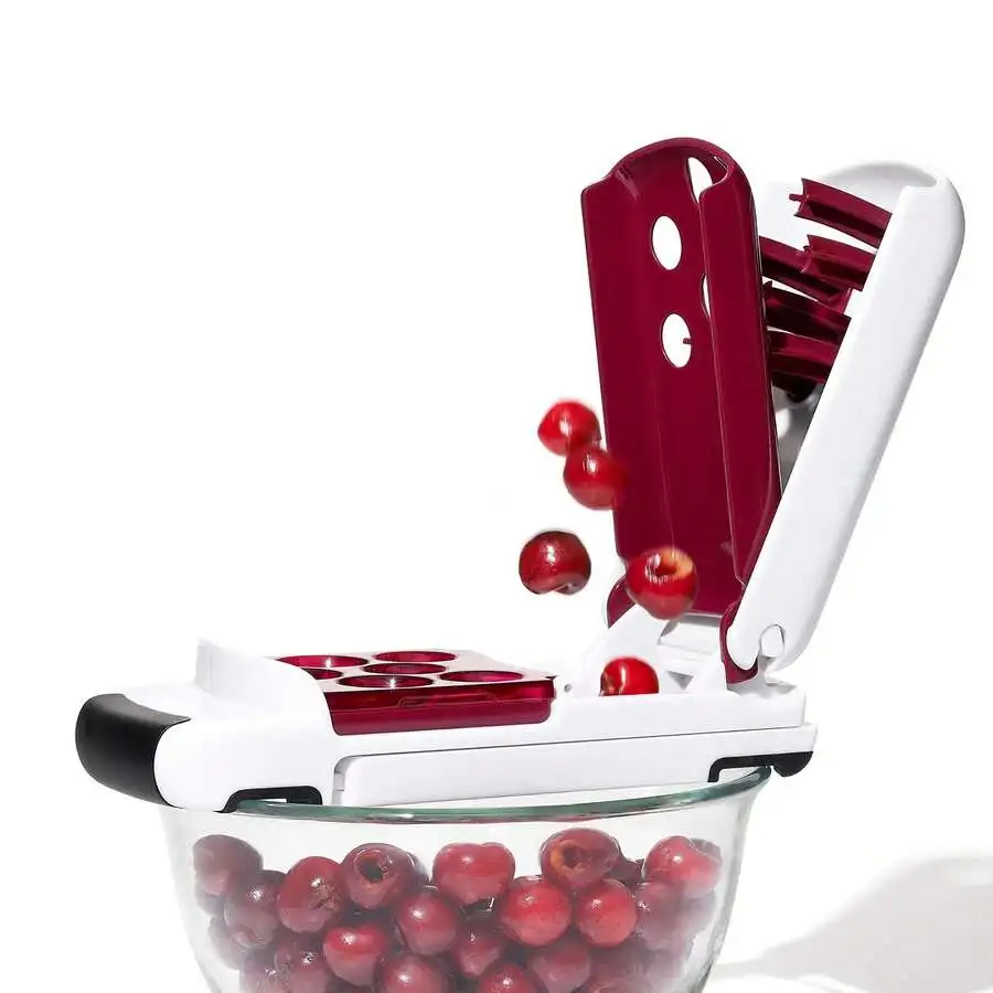 Multi‑Cherry Pitter Tool, 6‑At‑Once Cherry Seed Remover, Adjustable Clamp‑On Bowl Mount Cherry Pit Remover, Dishwasher Fruit Pit